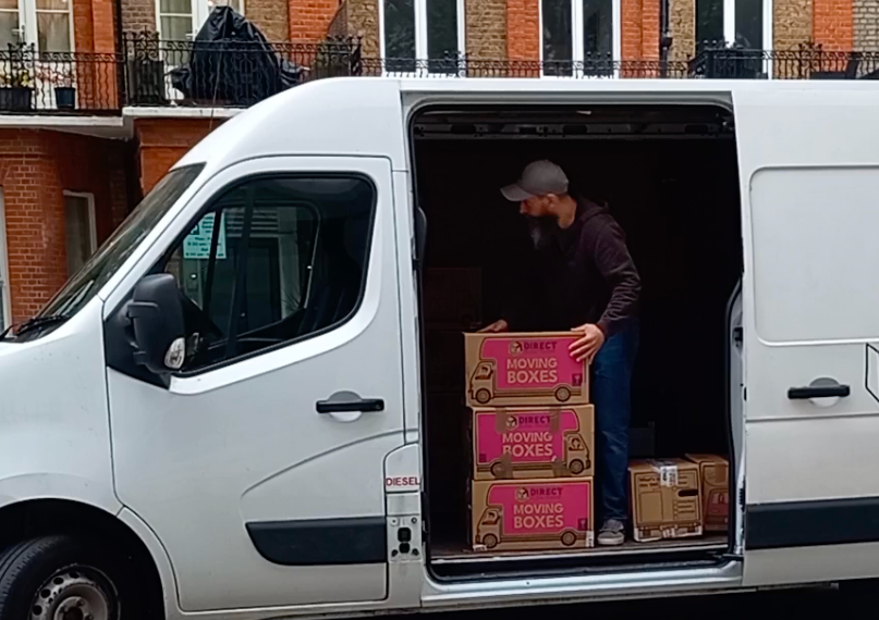 Fast Moving Van loading household removals in London